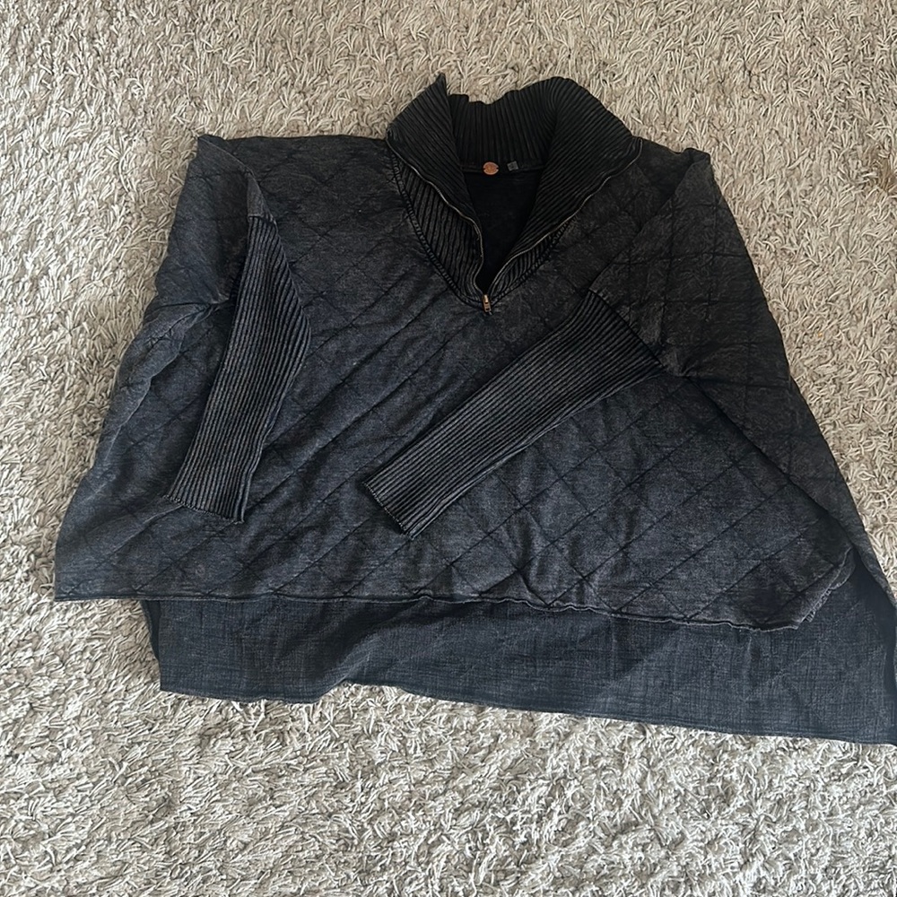 Free People one quilted 1/4 zip sweater.
